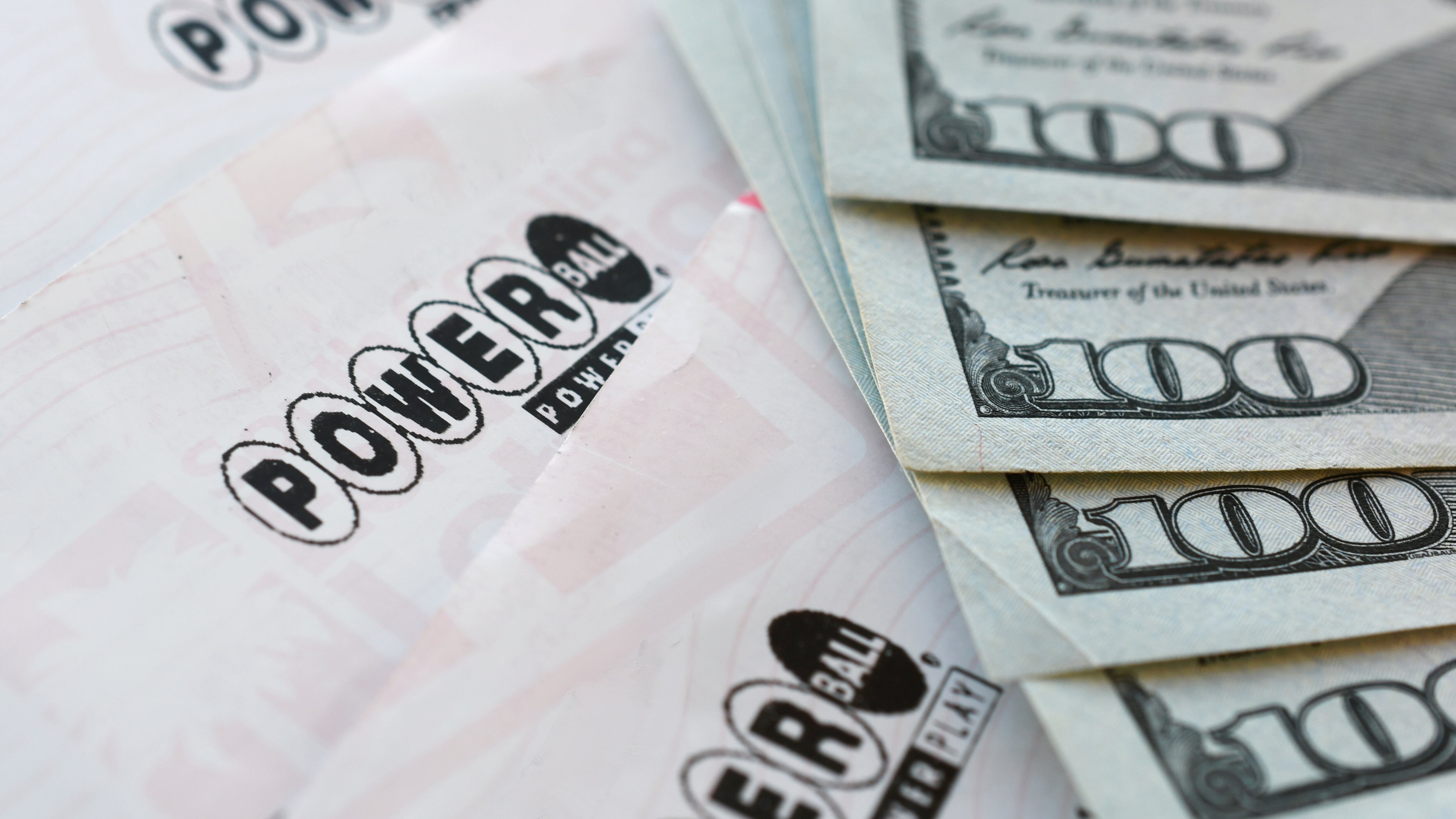 Powerball tickets and cash